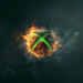 Brændende Xbox logo skabt af Midjourney